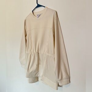 Athleta Cream Drawstring Sweatshirt (Size M)
